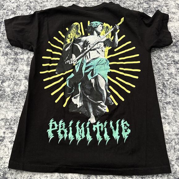 Small Primitive Skateboarding Mens Shirt Lot, Black Tank Top Floral, Angel Black - Picture 6 of 9